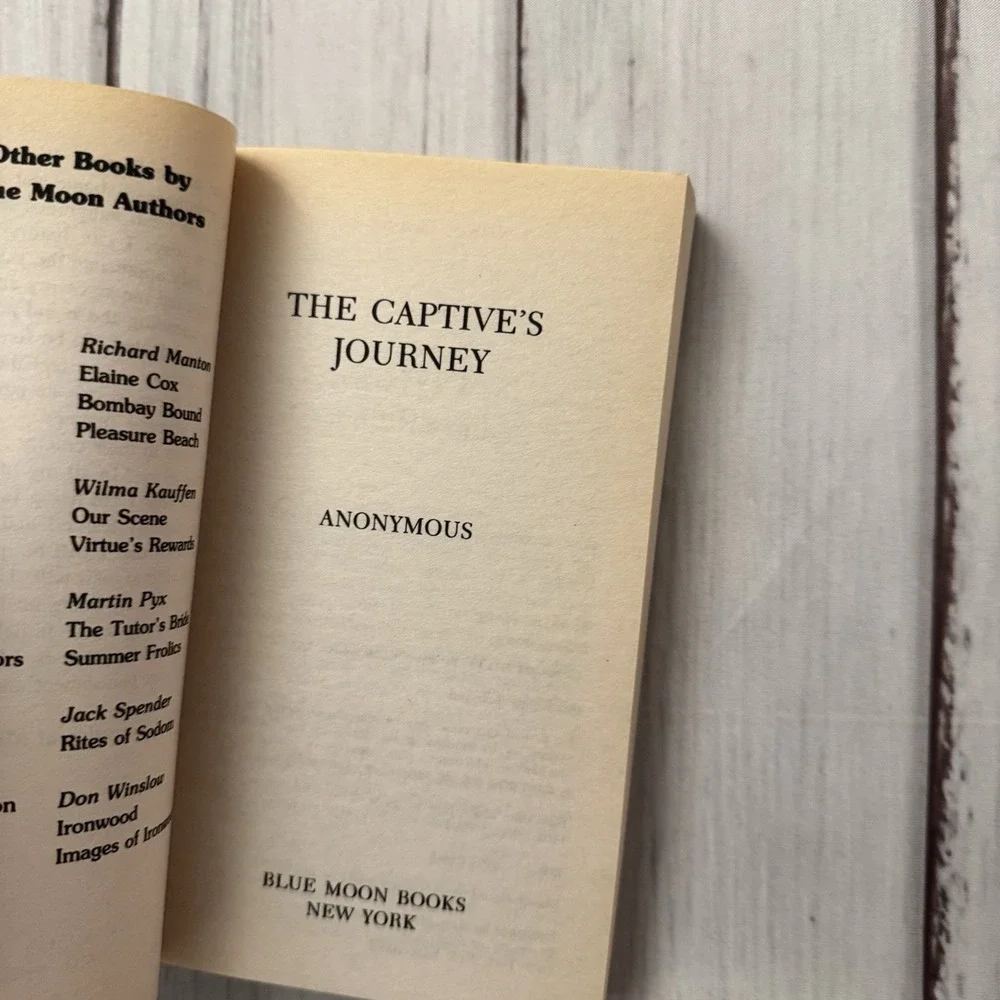 The Captive's Journey by‎ Anonymous Adult Erotic Smut Paperback 1994 1st Edition